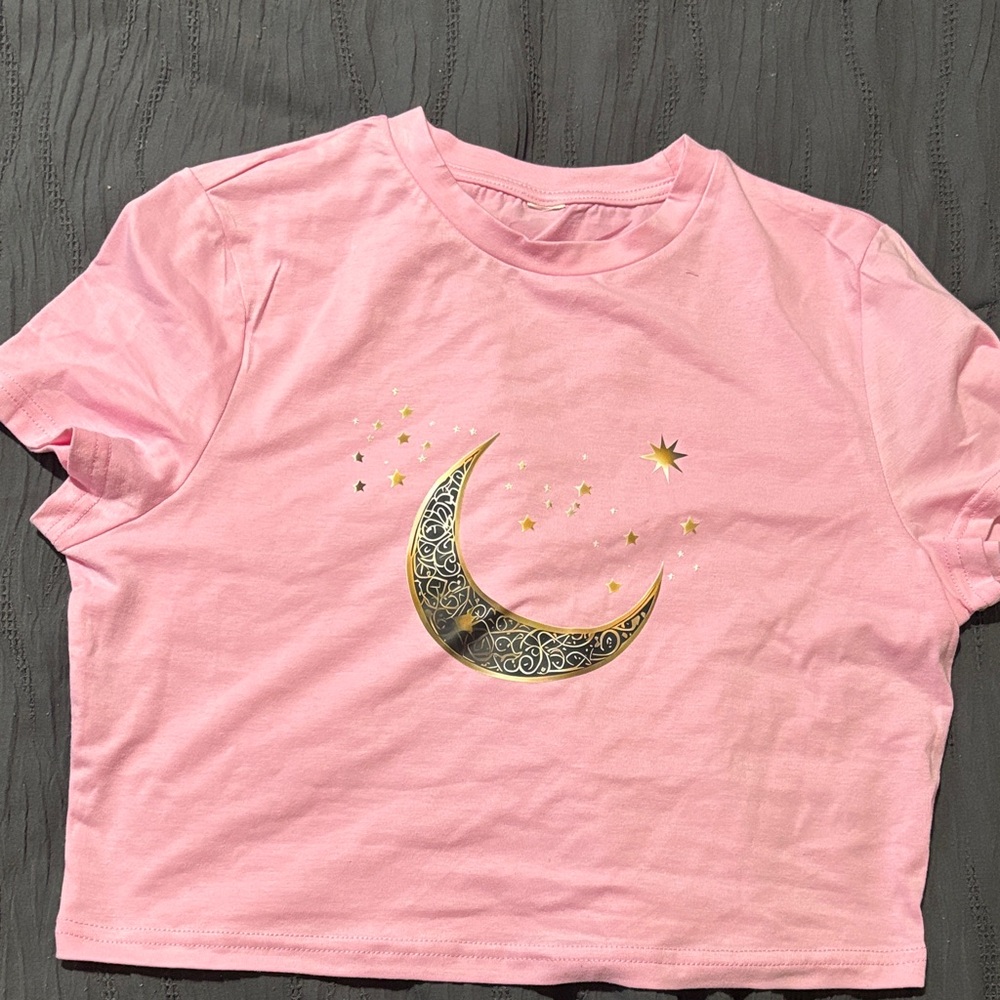 Pink Moon and Stars woman shirt